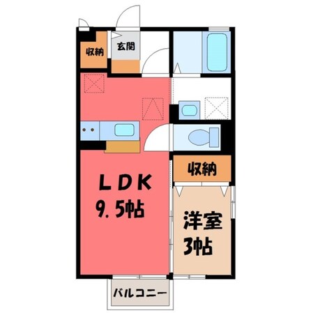 宇都宮駅 徒歩15分 1階の物件間取画像